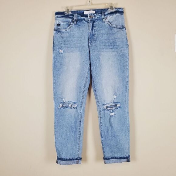 Kancan Distressed Cuffed Ankle Jeans Size 7/27 - Picture 1 of 7